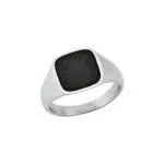 s.Oliver Ring Edelstahl Epoxy Herren Ringe, Schwarz