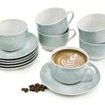 Sänger Kaffeetassen Set Sarti 12 teiliges Tee-Service für 4 Personen aus Steingut