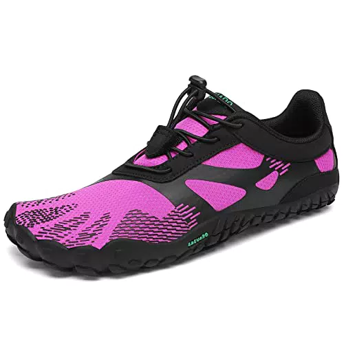 SAGUARO Damen Barfußschuhe Schnell Trocknend Frauen Zehenschuhe Atmungsaktive Barfuß Laufschuhe Violett Gr.36