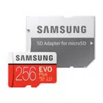 Samsung EVO Plus 256 GB microSDXC UHS-I U3 100 MB/s Full HD & 4K UHD Memory Card with Adapter - Red/White