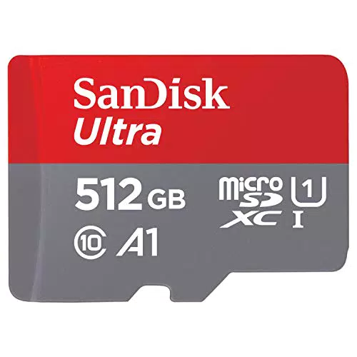 SanDisk Ultra 512GB microSDXC Memory Card + SD Adapter with A1 App Performance Up to 120 MB/s