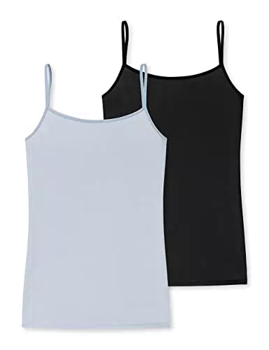 Schiesser Damen 2 PACK Spaghetti Top Unterhemd Bio Baumwolle - 95/5 Organic