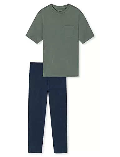 Schiesser Herren Schlafanzu lang Kurzarm Pyjamaset, Jade