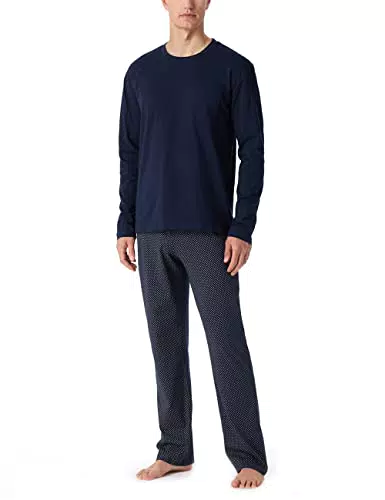 Schiesser Herren Schlafanzug lang - Nightwear Set, Blau_159633