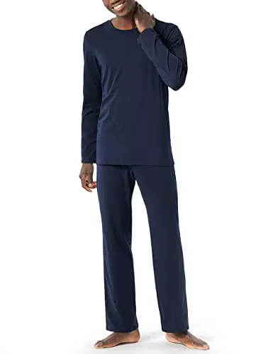 Schiesser Herren Schlafanzug lang Pyjamaset, Dunkelblau 3