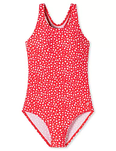 Schiesser Mädchen Badeanzug, rot gepunktet, 176