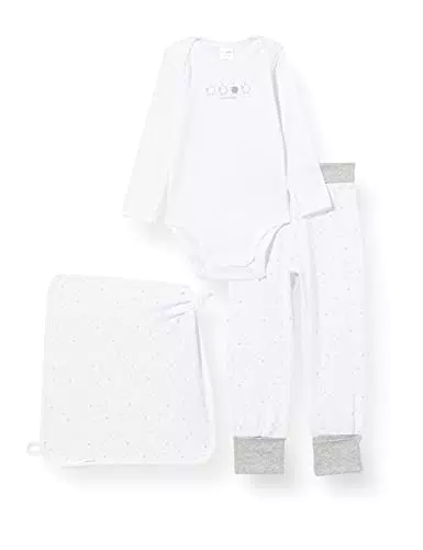Schiesser Unisex Baby Geschenkidee Set zur Geburt Hose+Body+Mütze - 100% Organic Cotton