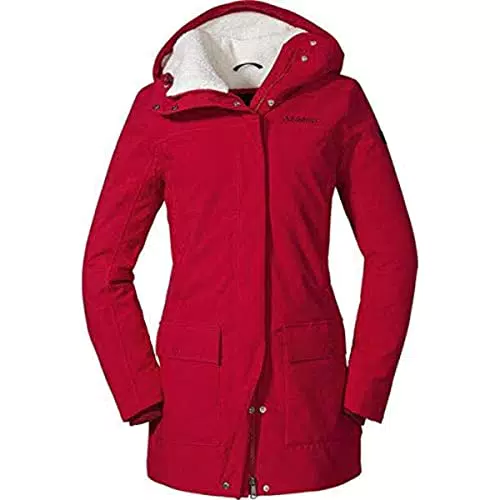 Schöffel Damen Ins. Parka Rotterdam L, wind- und wasserdichter Damen Parka mit verstellbarer Taille
