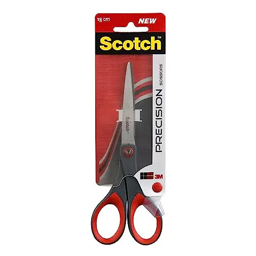 Scotch Präzisions-Büroschere mit rostfreien Stahlblättern - 18cm - Ideal für präzises Schneiden