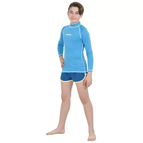 SEAC Unisex Jugend T-Sun Long Kid schützendes Rash Guard-Tauchshirt für Kinder zum Schnorcheln und Schwimmen mit Sonnenschutz
