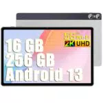SEBBE Tablet 11 Zoll 2K Screen Android 13 16GB RAM + 256GB ROM + TF 1TB Tablets Octa-Core 2.0 GHz / 2000 * 1200 Pixels / 10000 mAh / 8MP+20MP +2MP Makro / 5G WiFi/Bluetooth 5.0 Metallgehäuse Silbrig