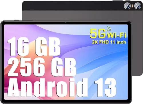 SEBBE Tablet 11 Zoll 2K Screen Android 13 Octa-Core 2.0 GHz 16GB RAM + 256GB ROM + TF 1TB Tablets / 2000 * 1200 Pixels / 10000 mAh / 8MP+20MP+2MP Makro/ 5G WiFi/Bluetooth 5.0 Metallgehäuse Braun