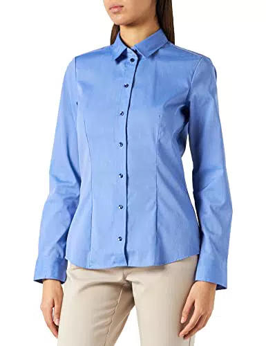 Seidensticker Damen Hemdbluse Langarm Modern Fit Uni Bügelfrei Bluse