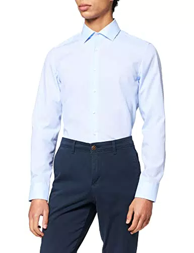 Seidensticker Herren Business Kent Businesshemd, Blau
