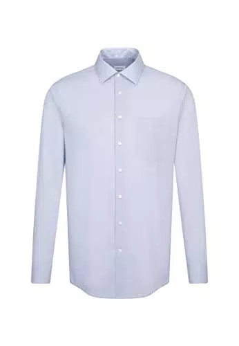 Seidensticker Herren Regular Kent Business Shirt, Blau