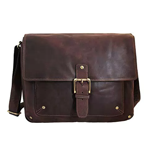 Shalimar Laptoptasche Messenger Bag/Umhängetasche aus geöltem Leder für 13"-Laptops