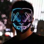 SHIYOUO LED Halloween Maske, 3 Steuerbare Verschiedene Blinkmodi Masken