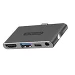 Sitecom USB-C Multiport Mobile Adapter Hub, USB-C auf 1x HDMI + 1x USB 3.1 + 1x USB Power Delivery + 1x 3.5mm Audio - für Smartphone