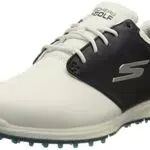 Skechers Damen 123027 Sneaker, White Leather/Navy Trim
