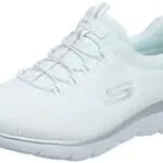 Skechers Damen 12980 Sneaker, Weiß Silber