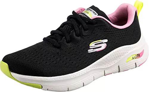 Skechers Damen Arch FIT Infinity COOL Sneaker, Black Mesh Multi Trim
