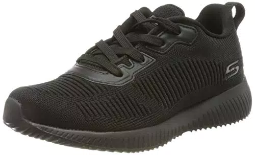 Skechers Damen BOBS Squad Tough Talk Sneaker, Black Engineered Knit/Trim