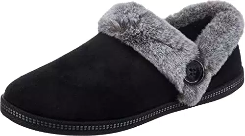 Skechers Damen Cozy Campfire - Fresh Toast Hausschuhe Pantoffeln 167219 Schwarz