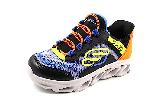 Skechers Flex Glide Sneaker, Blue & Black Synthetic/Multi Trim
