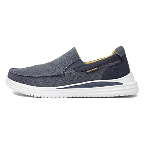 Skechers Herren Bewährt Freizeitschuhe, Marineblaues Segeltuch Synthetisch