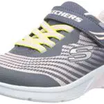 Skechers Mädchen 302349l Ccmt Sneaker, Anthrazit mit glitzernden Netzstoffen