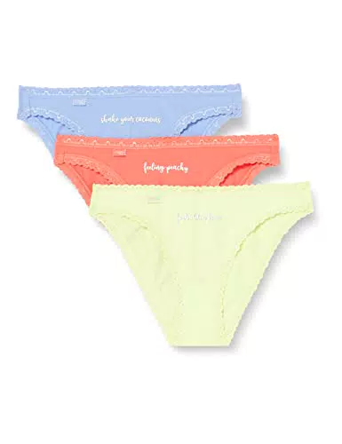 sloggi Damen 24/7 Weekend C3P Tanga, Orange-Dark Combination