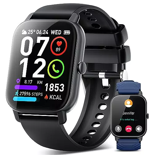 Smartwatch Damen Herren mit Telefonfunktion, 1.85" Touchscreen Smart Watch