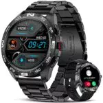 Smartwatch Herren mit Telefonfunktion, 1.32 Zoll HD Voll Touchscreen Armbanduhr Herren Smartwatch mit Pulsmesser Schlafmonitor Schrittzähler