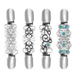 SOIMISS 4 Stück Retro Cardigan Clips Vintage Metall Kristall Strass Pullover Schal Clip Form Antike Schal Clip Brosche Pin Kostüm Zubehör für Frauen Damen Strickjacke Kleider Jacke Silber