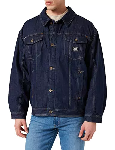 Southpole Herren Denim Sherpa Jacket Jacke, raw Indigo