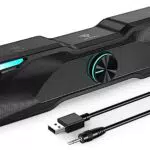 SPKPAL PC Lautsprecher Bluetooth Lautsprecher, Berührung Kontrolliert Dynamische RGB PC Soundbar mit 3.5mm Eingang