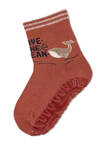 Sterntaler Baby Jungen Fliesen Socken Baby Fli Fli SUN Wal - Fliesen Rutsch Socken Baby - aus Baumwolle - hellbraun