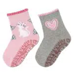 Sterntaler Baby Mädchen Baby Socken Glitzer Flitzer AIR Doppelpack Katze - Socken Baby - aus Baumwolle mit Vollplüsch - rosa