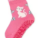 Sterntaler Baby Mädchen Baby Socken Glitzer Flitzer AIR Katze - Socken Baby - aus Baumwolle mit Vollplüsch - brombeer