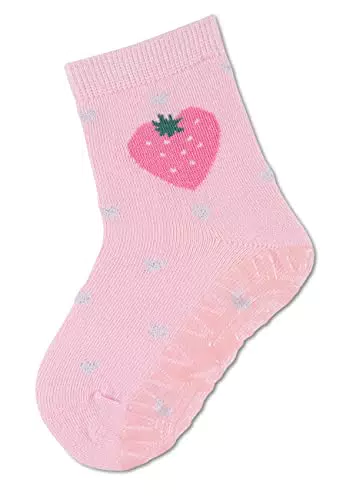 Sterntaler Baby Mädchen Fliesen Socken Baby Fli Fli SUN Erdbeere - Fliesen Rutsch Socken Baby - aus Baumwolle - rosa