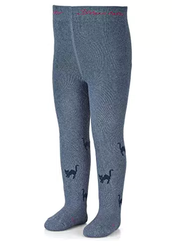 Sterntaler Baby Mädchen Strumpfhose Baby Kleinkind Hexe Strumpfhose meliert - Babystrumpfhose - mit Hexe Motiv und Vollplüsch - tintenblau