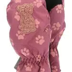 Sterntaler Baby Unisex Kinder Fäustel Bär Tatzen Handschuh - Baby Fäustlinge - wasserdicht aus Funktionsmaterial mit Print - brombeer