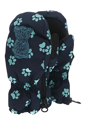 Sterntaler Baby Unisex Kinder Fäustel Bär Tatzen Handschuh - Baby Fäustlinge - wasserdicht aus Funktionsmaterial mit Print - marine