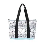Strandtasche Snoopy - Reißverschluss - 47 x 33 x 15 cm - Tragetasche aus Leinen mit Langen Trageriemen - Design auf Leinen Aufgedruckt - Original Produkt in Spanien Designed
