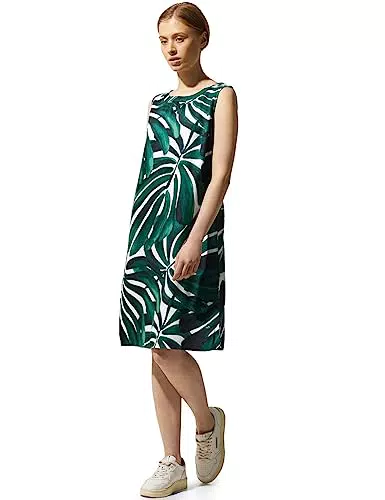 STREET ONE Damen A143644 Sommerkleid Floral, Lagoon Green