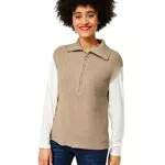 STREET ONE Damen A302054 Pullunder, Buff Sand Melange