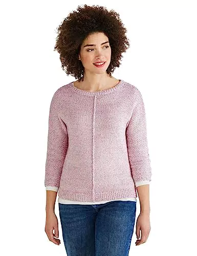 STREET ONE Damen A302275 Strickpullover Tapeyarn, neon Rose