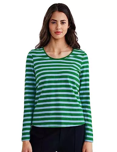 STREET ONE Damen A319127 Langarmshirt, Brisk Green, 38