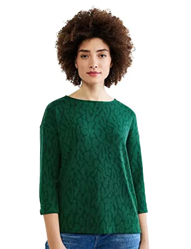 Street One Damen A319242 T Shirt 3 4 Arm, Dark Brisk Green