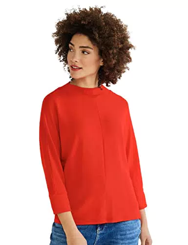 Street One Damen A319249 Langarmshirt, Juicy Mandarine